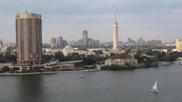 Thành phố Cairo bên dòng sông Nile, nhìn từ khách sạn Grand Hyatt - đất nước ai cập