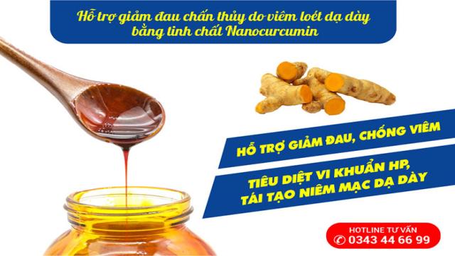 Tinh chất nanocurcumin hỗ trợ giảm đau chấn thủy do viêm loét dạ dày