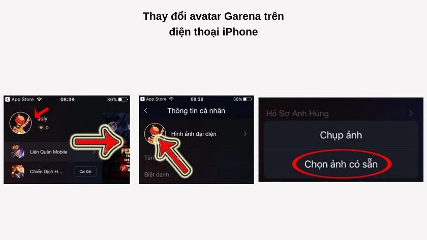 Cách đổi ảnh đại diện Garena Liên quân trên điện thoại