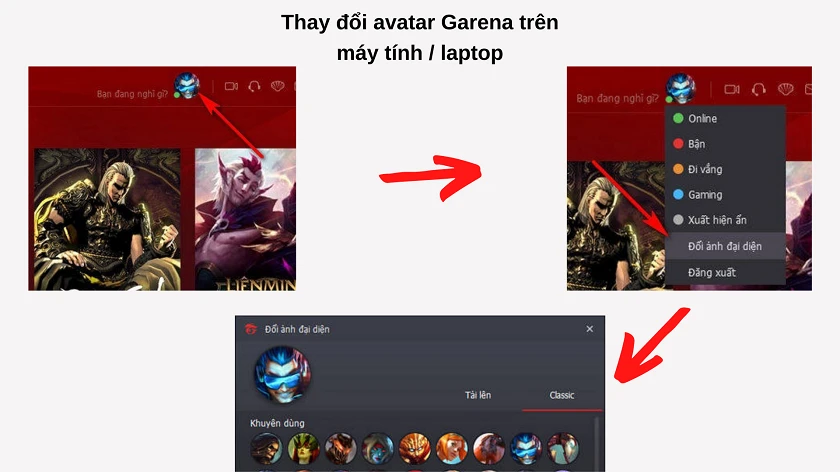 Cách đổi avatar Garena trên máy tính