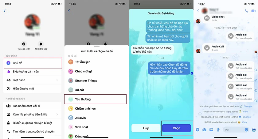 Cách đổi hình nền Messenger trên iPhone cực dễ theo chủ đề