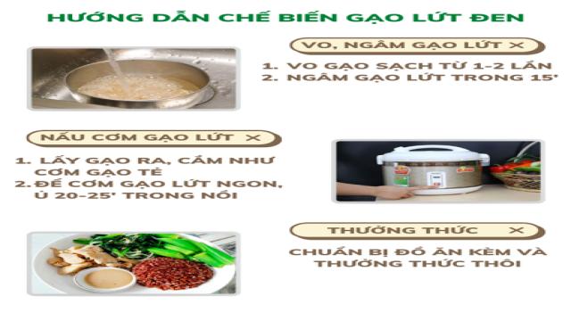 hướng dẫn nấu gạo lứt đen dẻo mộc việt