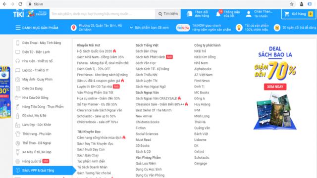 Mua sách online tại Tiki với nhiều ưu đãi lớn