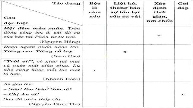 Soạn bài Câu đặc biệt hay, ngắn gọn (ảnh 1)