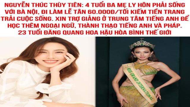 TIỂU SỬ HOA HẬU NGUYỄN THÚC THÙY TIÊN MISS GRAND INTERNATIONAL 2021