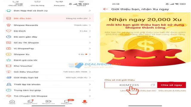 Mã giới thiệu shopee