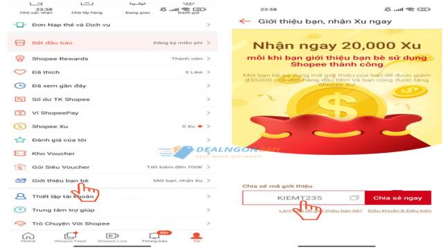 cách lấy mã giới thiệu Shopee - hình 2