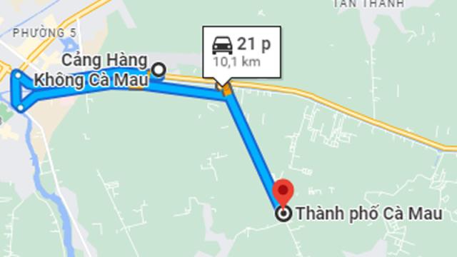 Thời gian từ sân bay Cà Mau về trung tâm thành phố khoảng 20 - 30 phút