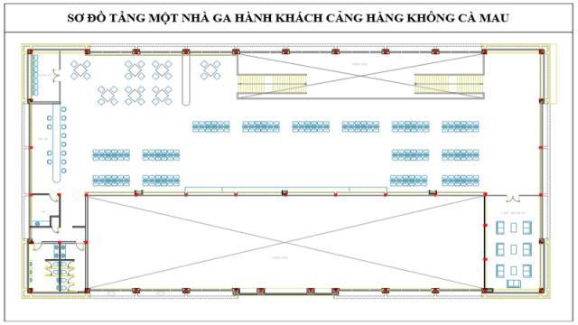 Sơ đồ tầng 1 nhà ga hành khách sân bay Cà Mau