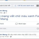 Cách viết chữ màu xanh, viết status, bình luận trên Facebook