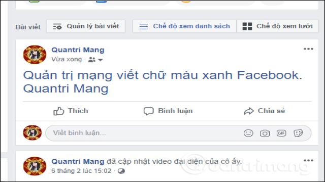 Bình luận màu xanh