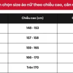 Bảng size áo nữ mới nhất 2022 và cách chọn size áo chuẩn nhất